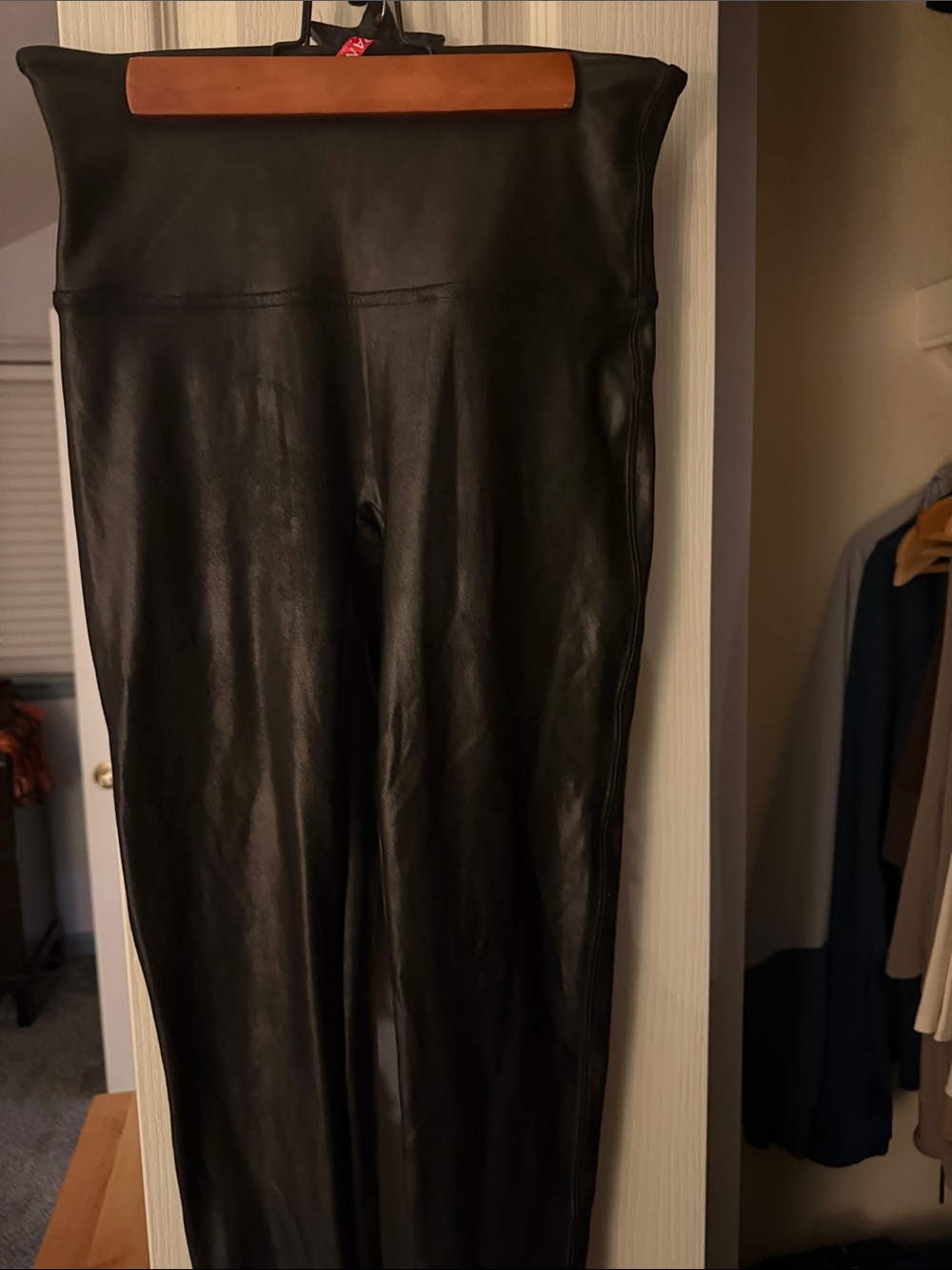 SPANX Black Faux Leather High-Rise Leggings
